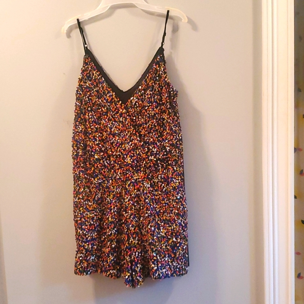 Guess confetti sequin romper Medium